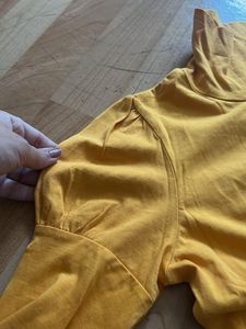 Cute Sleeve Turtle Neck Cotton Top/tshirt