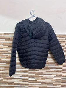 Black Hooded Puffer Jacket