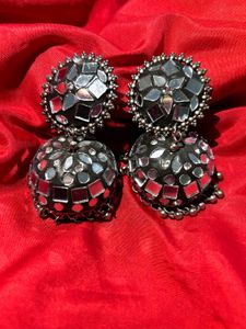 Mirror Jhumka Earrings