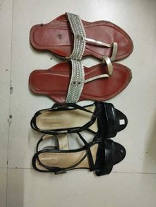 Combo of Jaipuri Sandal And Black Heel