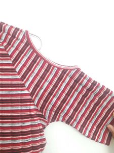 Striped Cold Shoulder Top