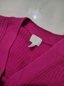 Hot Pink Button-Down Cardigan