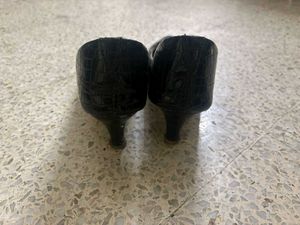 Black Crocodile Print Heels