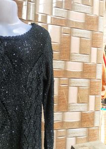 Sparkling Black Knit Sweater