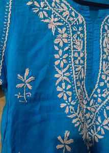 Blue Chikankari Kurti