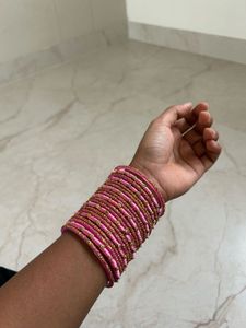 Pink &amp; Gold Bangles