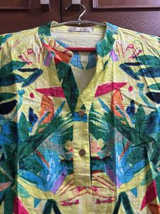 Floral Print Top - Lime Green