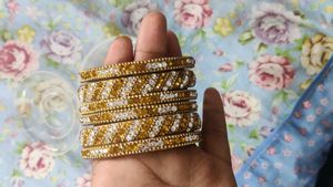 Gold & Crystal Bangles (Set)