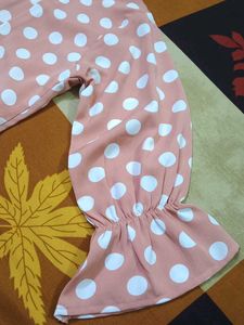 Cute Pink Top With Polka Dots