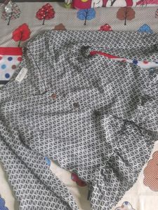 Black Nd White Floral Top