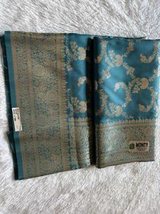 Elegant Teal Banarasi Saree🎉