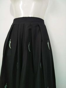 Black Embroidered Culottes
