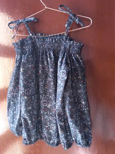 RARE off shoulder navy blue printed top