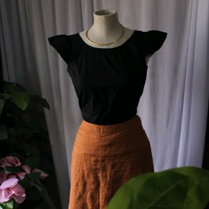 Chic Black Flutter Sleeve Top
