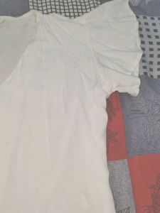 White Ruffle Sleeve T-Shirt
