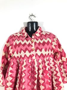 Pink Printed Casual Top(Women’s)