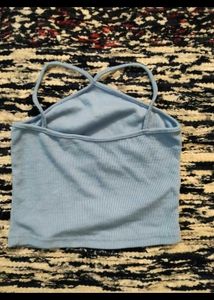 Blue Ribbed Tank Top