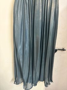 Elegant Silver Maxi Dress- Handmade