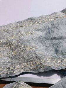 Neck Embroidery Patches Combo Of 2 Grey And Golden