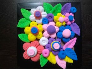 Colorful Clay Flower Art