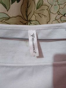 White Ribbed Square Neck Crop Top