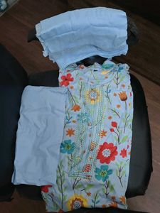 Floral Print Full Suit with Dupatta (XXL)