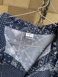Blue Patterned Shirt For Men/Women