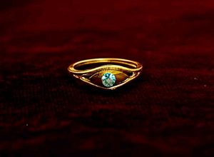 Gold Plated Ring with Gemstones (Set of 3)