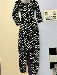 Stylish Black & White Kurta Set