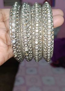 Sparkling Silver Bangles