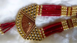Red Beaded Indian Jewelry Set