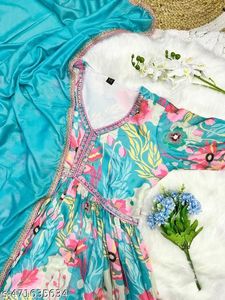 Party Wear Alia Cut Dupatta Set Kurti