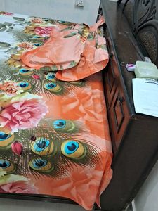 Floral Peacock Bed Sheet