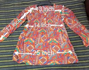 Reddish Maroon XL kurti with Ethnic Motif Prints✨
