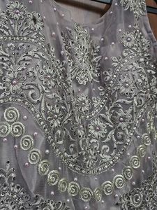 Lavender Gray Ethnic Gown For Weddings