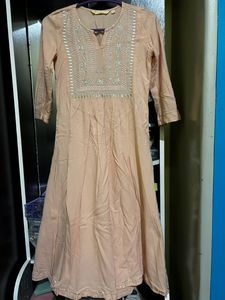 Avaasa Peach Colour Anarkali Kurta Size XS