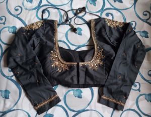 Black Maggam Work Blouse