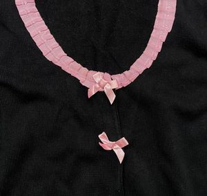 Black Cardigan w/ Pink Bows