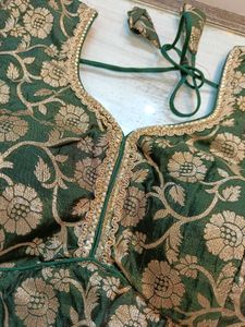 Elegant Green Floral Blouse