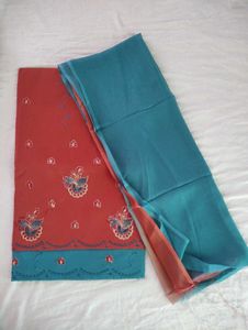 Suit Dress Material for Women, Red