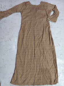 Trendy Brown Embroidered Kurta Set