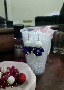 Elegant Drop Earrings- Purple