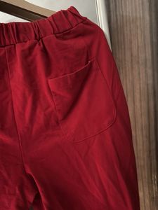 Red Graphic Print Sweatpants