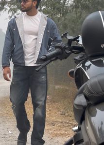 Men's Blue Hooded Jacket double sided