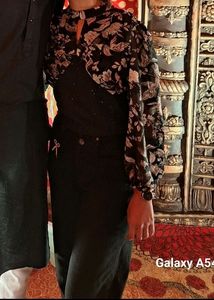 Black Partywear  Crop Top