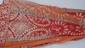 heavy work  lehanga with attached saree &amp; blouse