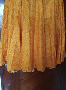 Yellow Printed Long Skirt