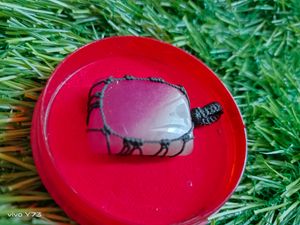 Pink And White Onyx Agate Pendant