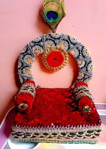 Decorative Throne with Peacock Feather