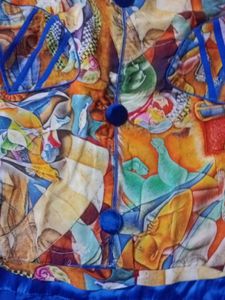 Chiffon  Kurti With Kalam kari Art